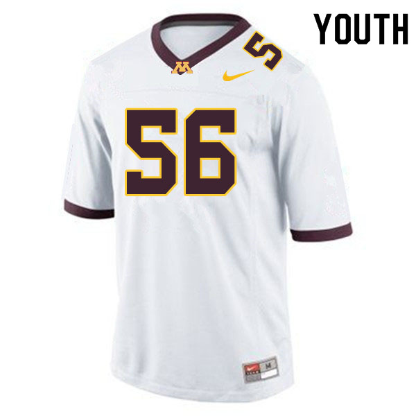 Youth #56 Ty Barron Minnesota Golden Gophers College Football Jerseys Sale-White - Click Image to Close